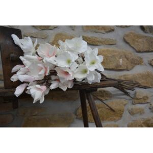 CERINO Umělá květina Magnolie větev 100cm bílorůžová