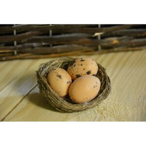 CERINO Hnízdo dekorační s vajíčkama 7cm