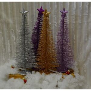 CERINO Vánoční stromeček kovový 50cm fialový