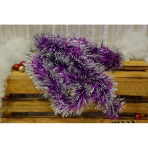 CERINO Vánoční řetěz 2m fialový třpitivý