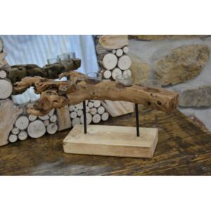 Cerino Svícen dřevěný kořen délka 40cm výška 20cm (3 skleničky 4cm)