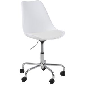SCANDI Bílá plastová kancelářská židle Damian
