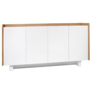 Porto Deco Designová komoda Cintia 161 cm, bílá/dub