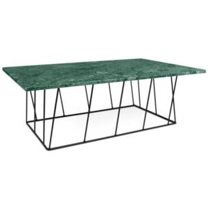 Porto Deco Konferenční stolek Rofus, černá podnož, zelený mramor