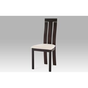 Artium Jídelní židle masiv buk barva wenge potah krémový - BC-3931 BK