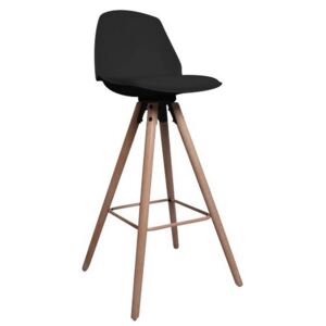 SCANDI Černá plastová barová židle Hannah 63 cm