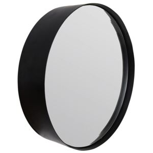 White Label Living Černé závěsné zrcadlo WLL Raj Small Ø 36 cm