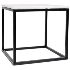 Porto Deco Odkládací stolek Xanti, černá podnož, mramor, bílá