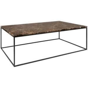 Porto Deco Konferenční stolek Amaro, černá podnož, hnědý mramor