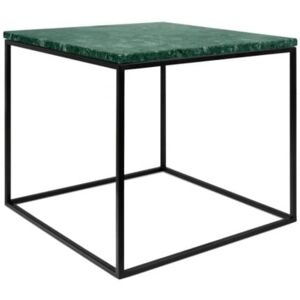 Porto Deco Odkládací stolek Amaro II, černá podnož, zelený mramor