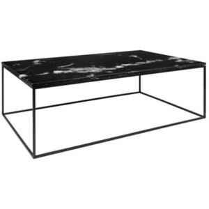 Porto Deco Konferenční stolek Amaro, černá podnož, černý mramor