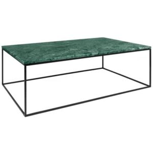 Porto Deco Konferenční stolek Amaro, černá podnož, zelený mramor