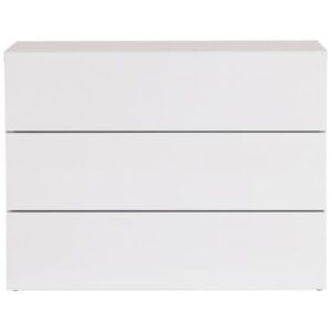 Porto Deco Designová komoda Carmo 90 cm, 3 zásuvky, matná bílá