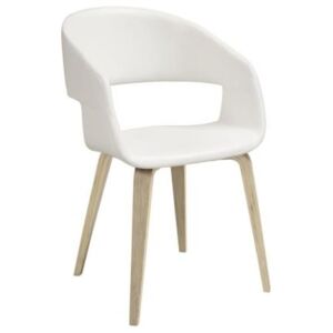 SCANDI Židle Damaro, ekokůže, bílá/topol