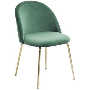 Tmavě zelená čalouněná židle LaForma Mystere se zlatou podnoží