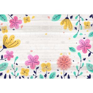 Fototapeta GLIX - Happy Floral + lepidlo ZDARMA Papírová tapeta - 254x184 cm