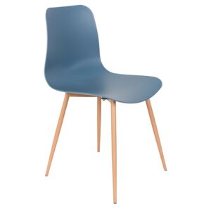White Label Living Modrá plastová jídelní židle WLL LEON