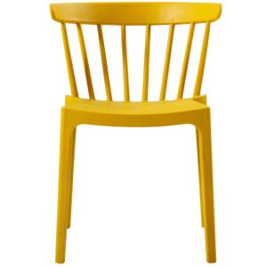 Hoorns Žlutá plastová jídelní židle Marbel