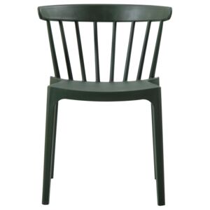 Hoorns Tmavě zelená plastová jídelní židle Marbel