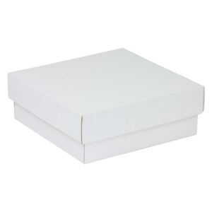 Dárková krabička s víkem 200x200x70/40 mm, bílá