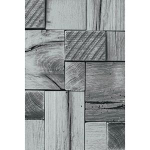 Ayyildiz Kusový koberec moderní Parma 9260 šedý dřevo 080x150 cm