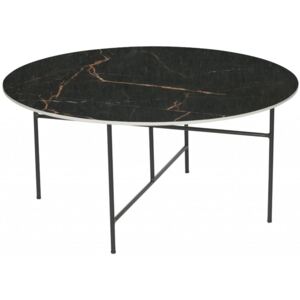 Hoorns Černý konferenční stolek Tatum 80 cm s keramickou deskou