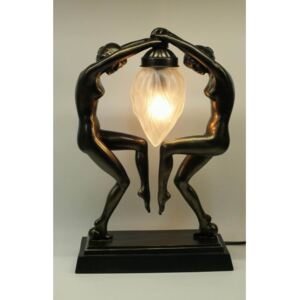 Secesní lampička - dvě tanečnice držící světlo