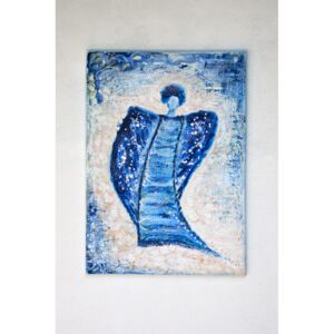 Enkaustika - Modrý anděl 50x70