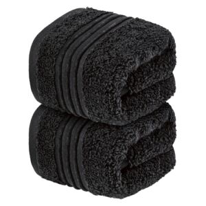 Möve by Livarno Home Luxusní ručník pro hosty, 30 x 50 cm, 2 kusy (černá) (100337983007)