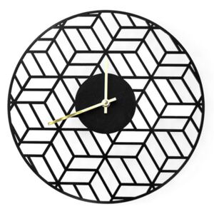 Dřevěné nástěnné hodiny Cube Nox Clock