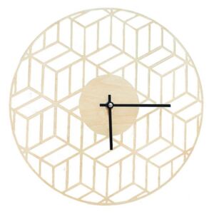 Dřevěné nástěnné hodiny Cube Clock