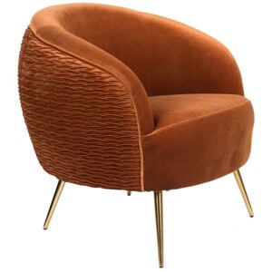 Oranžové sametové lounge křeslo Bold Monkey So Curvy