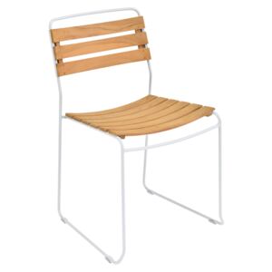 Bílá dřevěná stohovatelná zahradní židle Fermob Surprising