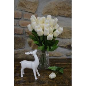 CERINO Umělá květina Tulipán 42cm - bílý 1ks