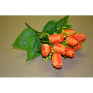 CERINO Umělá květina Tulipán kytice 40cm - 12 květů oranžová 1ks