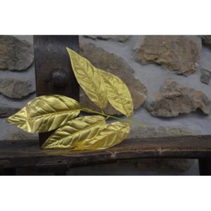 CERINO Umělá květina zlatý list 60cm