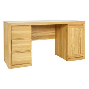 Drewmax BR302 - Dřevěný psací stůl masiv dub (Kvalitní dubový psací stůl)
