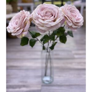Umělá květina SILK-KA růže růžová barva, výška 56 cm