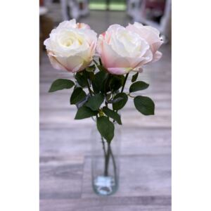 Umělá květina Silk-ka Růže bílorůžová 51cm