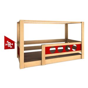 DeBreuyn Dětská dřevěná postel DeBreyun Deluxe Pirate červená