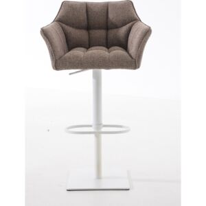 Barová židle Damas W1 ~ látka, bílý rám Barva Šedo-hnědá (Taupe)