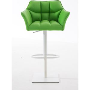 Barová židle Damas W1~ koženka, bílý rám Barva Zelená