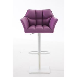 Barová židle Damas W1~ koženka, bílý rám Barva Fialová