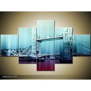Moderní modrofialový obraz Tower Bridge (F004241F12570)