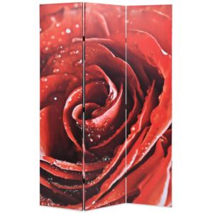Skládací paraván 120 x 180 cm motiv růže červený