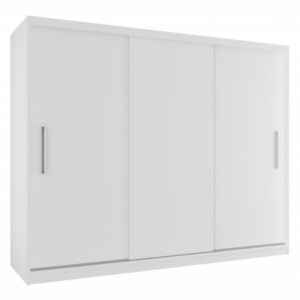 Šatní skříň s posuvnými dveřmi šířka 235 cm bílý korpus Bez dojezdu