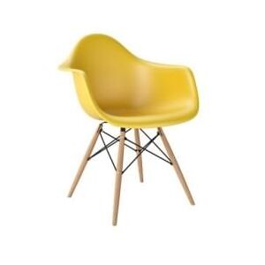 Designová židle DAW, žlutá (Buk)