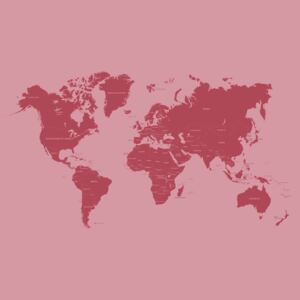 Fototapeta GLIX - Modern World Map Red + lepidlo ZDARMA Papírová tapeta - 254x184 cm