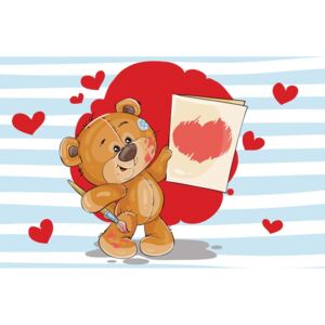 Fototapeta GLIX - The Big Heart Bears: Love Painting + lepidlo ZDARMA Papírová tapeta - 254x184 cm
