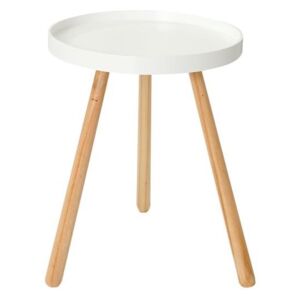Odkládací stolek Fini 35 cm, bílá/přírodní